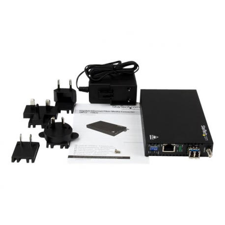 StarTech.com Singlemode (SM) LC Fiber Media Converter for 1Gbe Network - 10km - Gigabit Ethernet - 1310nm - with SFP Transceiver (ET91000SM10) - Fibre media converter - GigE - 100Base-LX, 1000Base-T - RJ-45  /  LC single-mode - up to 10 km - 1310 nm - for P / N: SVA12M2NEUA, SVA12M5NA - 1