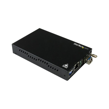StarTech.com Singlemode (SM) LC Fiber Media Converter for 1Gbe Network - 10km - Gigabit Ethernet - 1310nm - with SFP Transceiver (ET91000SM10) - Fibre media converter - GigE - 100Base-LX, 1000Base-T - RJ-45  /  LC single-mode - up to 10 km - 1310 nm - for P / N: SVA12M2NEUA, SVA12M5NA - 4