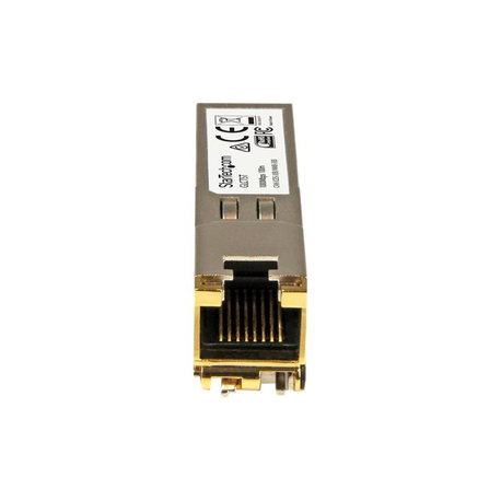 StarTech.com Cisco GLC-T Compatible SFP Module, 1000BASE-T, SFP to RJ45 Cat6 / Cat5e, 1GE Gigabit Ethernet SFP, RJ-45 (Copper) 100m, Cisco Firepower, ASR920, IE2000, Mini GBIC Transceiver - Lifetime Warranty (GLCT10PKST) - SFP (mini-GBIC) transceiver module (equivalent to: Cisco GLC-T) - GigE - 1000Base-T - RJ-45 - up to 100 m (pack of 10) - 7