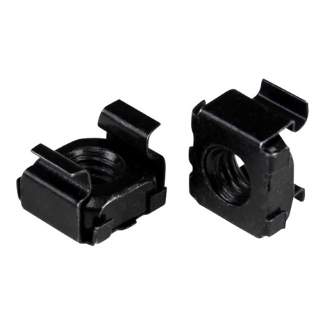 StarTech.com M6 Cage Nuts - 50 Pack, Black - M6 Mounting Cage Nuts for Server Rack & Cabinet (CABCAGENUT6B) - Cage nuts - black (pack of 50) - for P / N: RACK-18U-20-WALL-OA, RACK-21U-20-WALL-OA, RACK-24U-20-WALL-OA, RK3236BKF, WALLMOUNT4 - 1