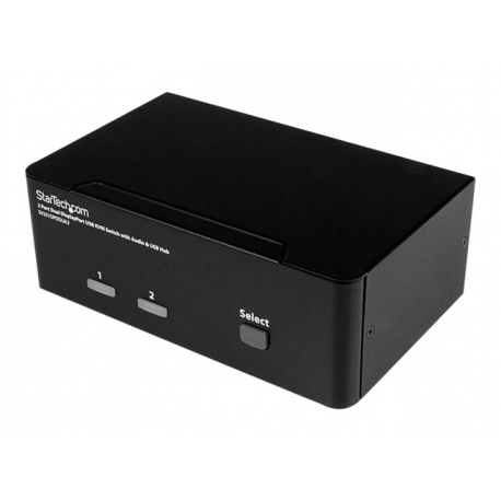 StarTech.com 2-Port DisplayPort KVM Switch - Dual-Monitor - 4K 60 - with Audio & USB Peripheral Support - DP 1.2 - USB Hub (SV231DPDDUA2) - KVM  /  audio  /  USB switch - 2 x KVM  /  audio  /  USB - 1 local user - desktop - AC 120 / 230 V  /  DC 12 V - for P / N: SVA12M2NEUA, SVA12M5NA - 1