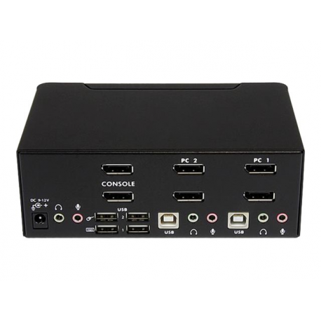 StarTech.com 2-Port DisplayPort KVM Switch - Dual-Monitor - 4K 60 - with Audio & USB Peripheral Support - DP 1.2 - USB Hub (SV231DPDDUA2) - KVM  /  audio  /  USB switch - 2 x KVM  /  audio  /  USB - 1 local user - desktop - AC 120 / 230 V  /  DC 12 V - for P / N: SVA12M2NEUA, SVA12M5NA - 2