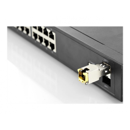 DIGITUS Professional DN-81005 - SFP (mini-GBIC) transceiver module - GigE - 10Base-T, 100Base-TX, 1000Base-T - RJ-45 - up to 100 m - 2