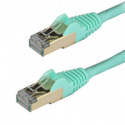 StarTech.com 50cm CAT6A Ethernet Cable, 10 Gigabit Shielded Snagless RJ45 100W PoE Patch Cord, CAT 6A 10GbE STP Network Cable w / Strain Relief, Aqua, Fluke Tested / UL Certified Wiring / TIA - Category 6A - 26AWG (6ASPAT50CMAQ) - Patch cable - RJ-45 (M) to RJ-45 (M) - 50 cm - STP - CAT 6a - snagless - aqua