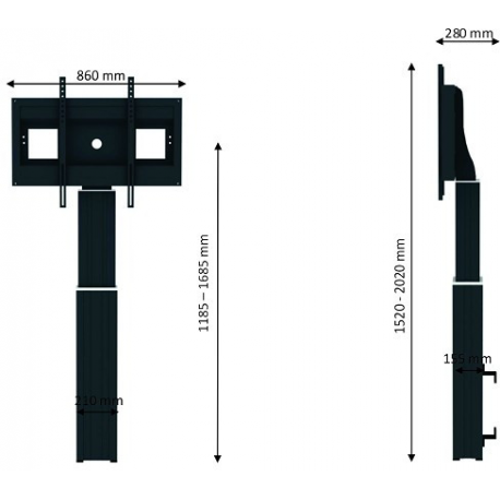 Neomounts by Newstar PLASMA-W2500 - Bracket (motorised) - black, RAL 9005 - screen size: 42"-100" - wall-mountable - 2