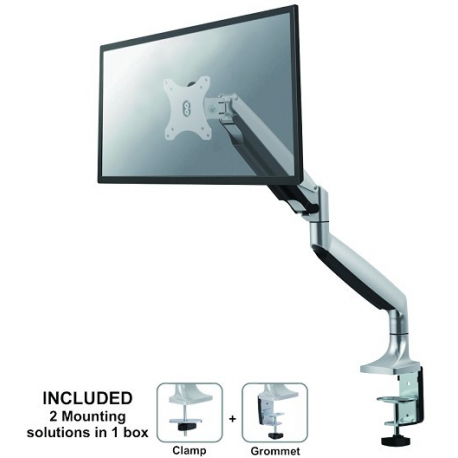 Neomounts by Newstar Select NM-D750 - Mounting kit - for LCD display (full-motion) - silver - screen size: 10"-32" - clamp mountable, grommet, desk-mountable - 3