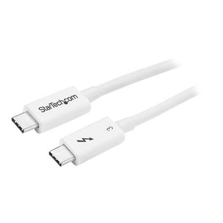 StarTech.com 40Gbps Thunderbolt 3 Cable - 1.6ft / 0.5m - White - 5k 60Hz / 4k 60Hz - Certified TB3 USB-C Charger Cord w /  100W Power Delivery (TBLT34MM50CW) - Thunderbolt cable - USB-C (M) to USB-C (M) - USB 3.1 Gen 2  /  Thunderbolt 3  /  DisplayPort 1.2 - 50 cm - 4K support - white - for P / N: CDP2HDUACP, CDP2HDUACPW, PEXUSB321C, TB33A1C - 4