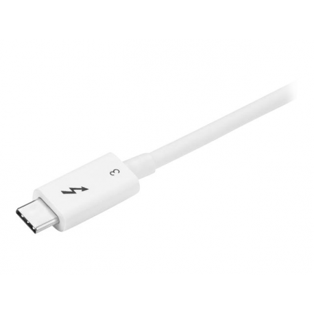 StarTech.com 40Gbps Thunderbolt 3 Cable - 1.6ft / 0.5m - White - 5k 60Hz / 4k 60Hz - Certified TB3 USB-C Charger Cord w /  100W Power Delivery (TBLT34MM50CW) - Thunderbolt cable - USB-C (M) to USB-C (M) - USB 3.1 Gen 2  /  Thunderbolt 3  /  DisplayPort 1.2 - 50 cm - 4K support - white - for P / N: CDP2HDUACP, CDP2HDUACPW, PEXUSB321C, TB33A1C - 6