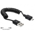 DeLOCK - USB cable - USB (M) to Micro-USB Type B (M) - 60 cm - coiled - black
