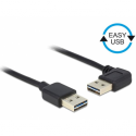 DeLOCK Easy - USB cable - USB (M) left / right angled, reversible to USB (M) reversible - USB 2.0 - 50 cm - black
