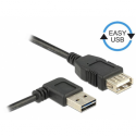 DeLOCK Easy - USB extension cable - USB (M) left / right angled, reversible to USB (F) - USB 2.0 - 50 cm - black