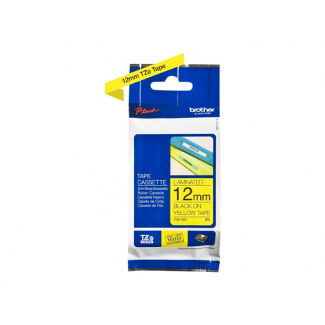 Brother TZe-631 - Standard adhesive - black on yellow - Roll (1.2 cm x 8 m) 1 cassette(s) laminated tape - for Brother PT-D210, D600, H110; P-Touch PT-1005, 1880, E800, H110; P-Touch Cube Plus PT-P710 - 2