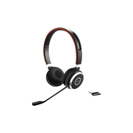 Jabra Evolve 65 MS stereo - Headset - on-ear - Bluetooth - wireless - NFC - USB - Certified for Skype for Business - 6