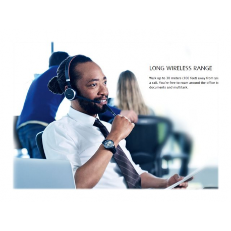 Jabra Evolve 65 UC stereo - Headset - on-ear - Bluetooth - wireless - NFC - USB - 5