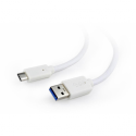 Cablexpert - USB cable - USB Type A (M) to USB-C (M) - USB 3.1 - 3 A - 1 m - molded - white
