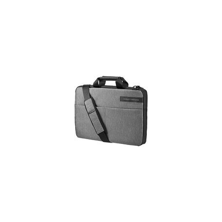 HP Signature Slim Topload Case - Notebook carrying case - 15.6" - black, heather grey - for HP 14, 15; Chromebook 14; Envy 15; ENVY x360; Pavilion 15; Spectre x360; Stream 11 - 2