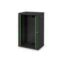 Digitus Unique DN-19 20-U-SW - Rack cabinet - wall mountable - black, RAL 9005 - 20U - 19"