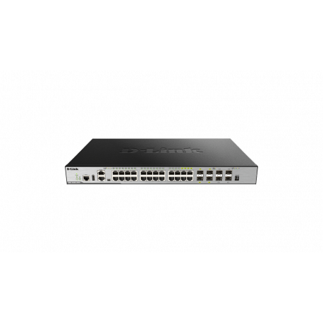 D-Link DGS 3630-28PC - Switch - L3 - Managed - 20 x 10 / 100 / 1000 (PoE+) + 4 x combo Gigabit SFP + 4 x 10 Gigabit SFP+ - rack-mountable - PoE+ (370 W) - 0