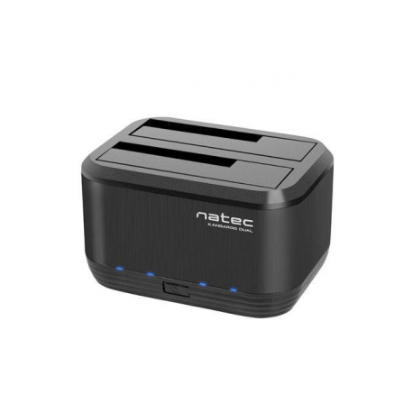 Natec Kangaroo DUAL - HDD docking station with clone function - bays: 2 - 2.5"  /  3.5" shared - SATA 6Gb / s - USB 3.0 - black - 0