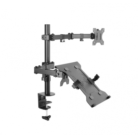 ART L-24 - Mounting kit - for LCD display / notebook (adjustable arm) - metal - black - screen size: 13"-32" - desk-mountable - 0