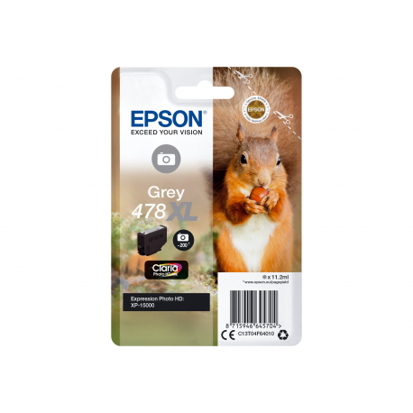 Epson 478XL - 11.2 ml - high capacity - grey - original - ink cartridge - for Expression Home HD XP-15000 - 1