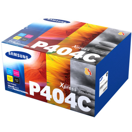 Samsung CLT-P404C - 4-pack - black, yellow, cyan, magenta - original - toner cartridge (SU365A) - for Samsung CLX-3302, 3303, 3304, 3307; Xpress SL-C432, C433, C462, C463, C467, C482, C483 - 3