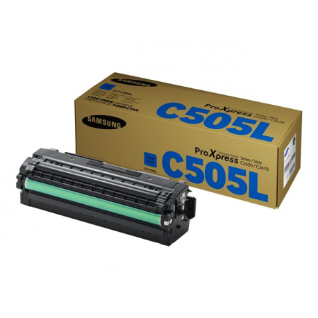 Samsung CLT-C505L - High Yield - cyan - original - toner cartridge (SU035A) - for ProXpress SL-C2620DW, SL-C2670FW, SL-C2680FX - 1