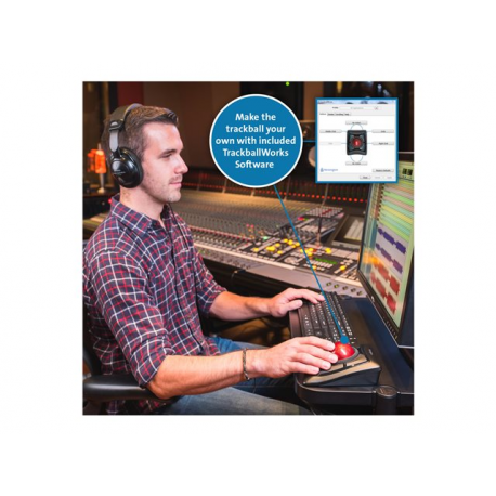 Kensington Expert Mouse Wireless Trackball - Trackball - right and left-handed - optical - 4 buttons - wireless - 2.4 GHz, Bluetooth 5.0 LE - Bluetooth USB adapter - black - 22