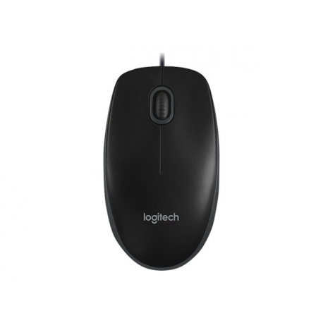 Logitech B100 - Mouse - right and left-handed - optical - 3 buttons - wired - USB - black - 1