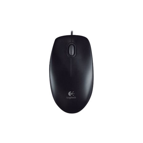 Logitech B100 - Mouse - right and left-handed - optical - 3 buttons - wired - USB - black - 3