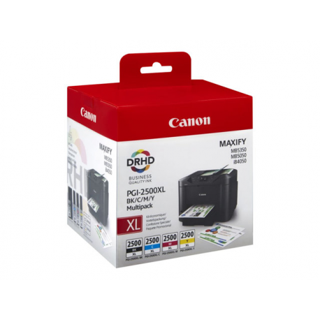 Canon PGI-2500XL C / M / Y / BK - 4-pack - black, yellow, cyan, magenta - original - ink tank - for MAXIFY iB4050, iB4150, MB5050, MB5150, MB5155, MB5350, MB5450, MB5455 - 2