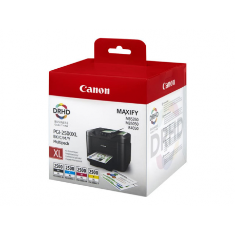 Canon PGI-2500XL C / M / Y / BK - 4-pack - black, yellow, cyan, magenta - original - ink tank - for MAXIFY iB4050, iB4150, MB5050, MB5150, MB5155, MB5350, MB5450, MB5455 - 4
