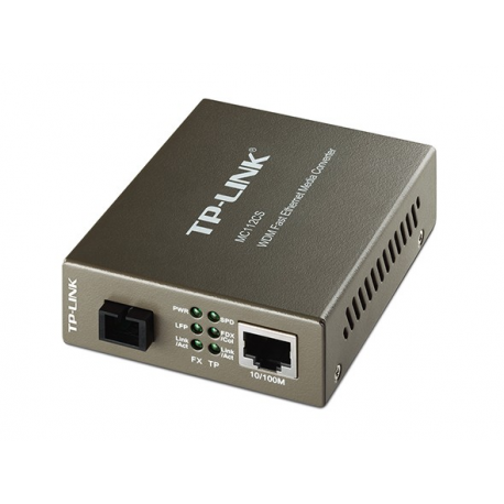 TP-LINK MC112CS - Fibre media converter - 100Mb LAN - 10Base-T, 100Base-FX, 100Base-TX - RJ-45  /  SC single-mode - up to 20 km - 1310 (TX)  /  1550 (RX) nm - 1