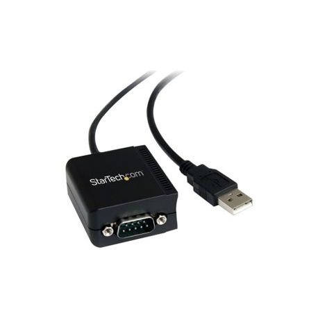 StarTech.com USB to Serial Adapter - Optical Isolation - USB Powered - FTDI USB to Serial Adapter - USB to RS232 Adapter Cable (ICUSB2321FIS) - Serial adapter - USB - RS-232 - black - 5