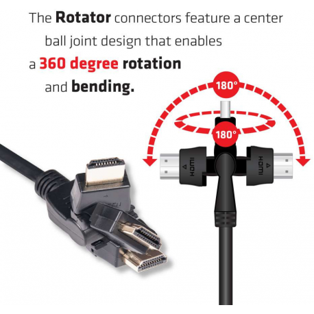 Club 3D CAC-1360 - HDMI cable with Ethernet - HDMI male rotating to HDMI male rotating - 2 m - 4K support - 3