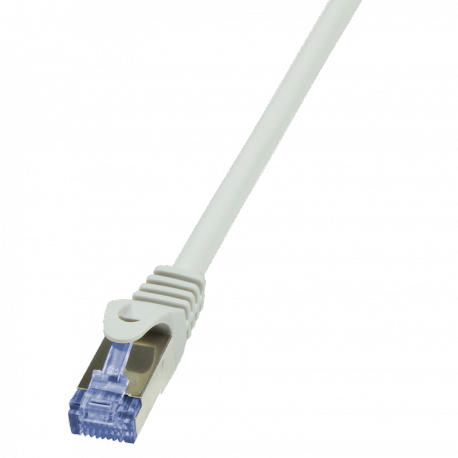 LogiLink PrimeLine - Patch cable - RJ-45 (M) to RJ-45 (M) - 25 cm - SFTP, PiMF - CAT 6a - halogen-free - grey - 0