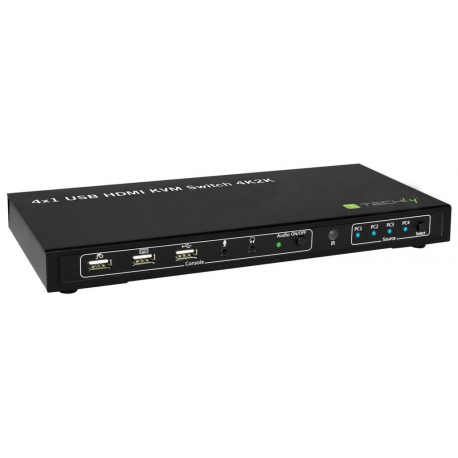 Techly IDATA KVM-HDMI4U - KVM  /  audio  /  USB switch - 4 x KVM  /  audio  /  USB - 1 local user - desktop - 0