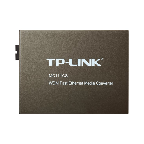 TP-LINK MC111CS - Fibre media converter - 100Mb LAN - 10Base-T, 100Base-FX, 100Base-TX - RJ-45  /  SC single-mode - up to 20 km - 1550 (TX)  /  1310 (RX) nm - 4