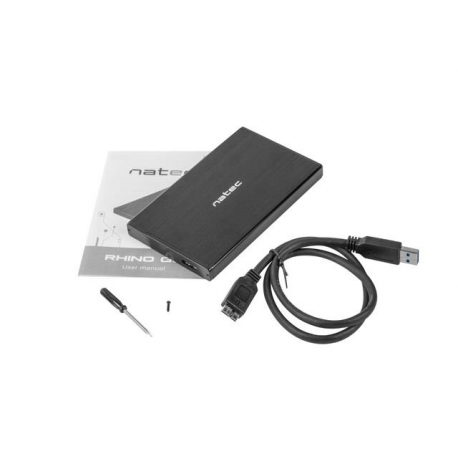 Natec Rhino GO - Storage enclosure - 2.5" - SATA 6Gb / s - USB 3.0 - black - 3