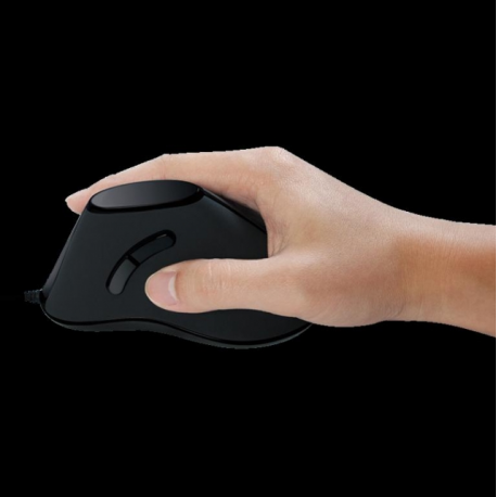 LogiLink Ergonomic Vertical - Vertical mouse - optical - 5 buttons - wired - USB - black - 1