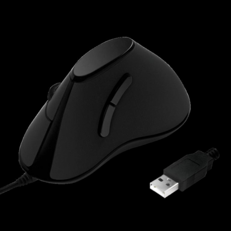 LogiLink Ergonomic Vertical - Vertical mouse - optical - 5 buttons - wired - USB - black - 2