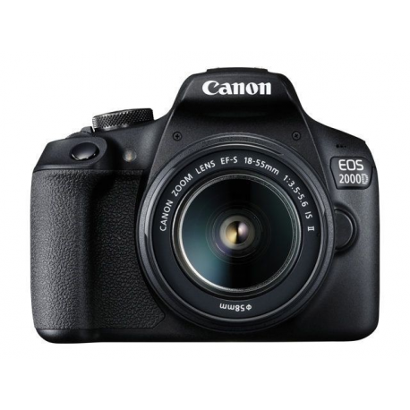 Canon EOS 2000D - Digital camera - SLR - 24.1 MP - APS-C - 1080p  /  30 fps - 3x optical zoom EF-S 18-55mm IS II lens - Wi-Fi, NFC - 0