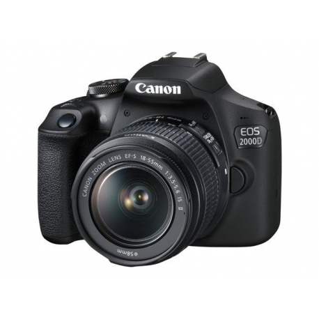 Canon EOS 2000D - Digital camera - SLR - 24.1 MP - APS-C - 1080p  /  30 fps - 3x optical zoom EF-S 18-55mm IS II lens - Wi-Fi, NFC - 1