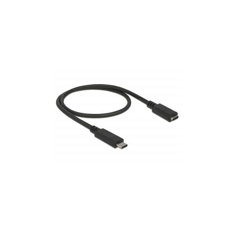 DeLOCK - USB extension cable - USB-C (M) to USB-C (F) - USB 3.1 Gen 1 - 3 A - 1 m - black - 0