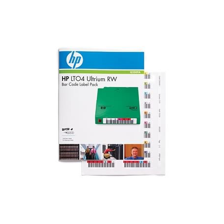 HPE Ultrium 4 RW Bar Code Label Pack - Bar code labels - for HPE MSL2024, MSL4048; 1 / 8 G2 Tape Autoloader; LTO-4 Ultrium; StoreEver Ultrium 1840 - 2