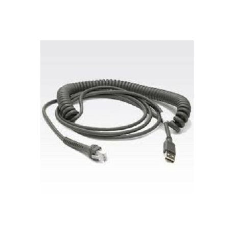 Zebra - USB cable - USB (M) to USB (M) - 4.6 m - coiled - for Symbol LS2208, LS3408-ER; Zebra VC80X - 1