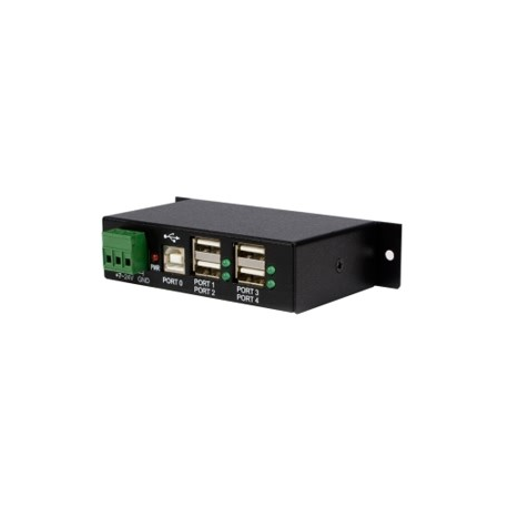 StarTech.com Rackmount USB 3.0 Hub - 4 Port Rugged Industrial USB 3.0 Hub - Hub - 4 x USB 2.0 - DIN rail mountable - DC power - for P / N: ITB20D3250, MSDREADU2OTG, USB2HAB15, USB2HAB30AC, USB2HAB50AC, USB2HABM1, USB2HABM6RA - 4