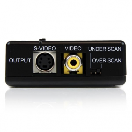 StarTech.com High Resolution VGA to Composite (RCA) or S-Video Converter - PC to TV Video Adapter - 1600x1200 RGB to TV (VGA2VID) - Video converter - VGA - composite video, S-video - black - 4