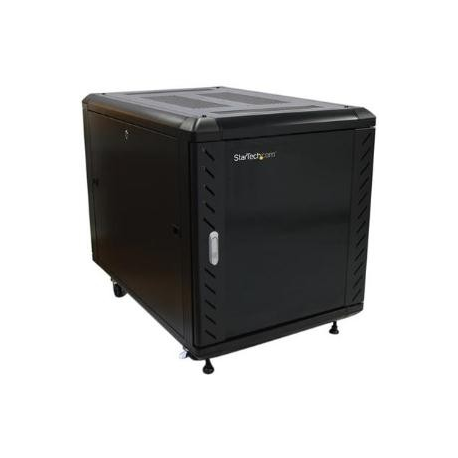 StarTech.com 12U AV Rack Cabinet - Network Rack with Glass Door - 19 inch Computer Cabinet for Server Room or Office (RK1236BKF) - Rack cabinet - black - 12U - 36" - 6