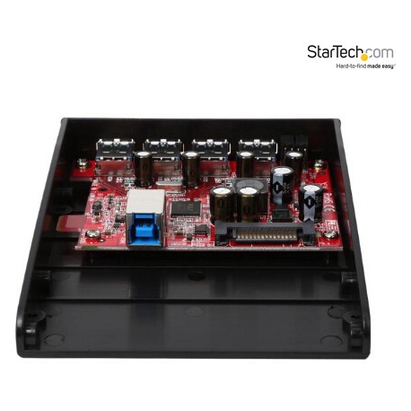 StarTech.com USB 3.0 Front Panel 4 Port Hub - 3.5in or 5.25in Bay - Front Internal 3.5 USB 3 Hub (35BAYUSB3S4) - Hub - 4 x SuperSpeed USB 3.0 - plug-in module - for P / N: USB312SAT3CB, USB315CB2M, USBLT1MWS, USBLT2MBR, USBLT30CMW, USBLTM1MBK, USBLTM1MWH - 3